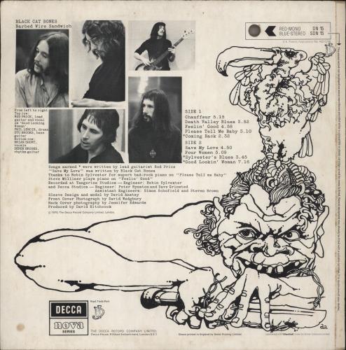 Black Cat Bones LPレコード 英国DECCA盤！ Black Cat Bones Barbed Wire Sandwich - 1st - EX UK vinyl LP album